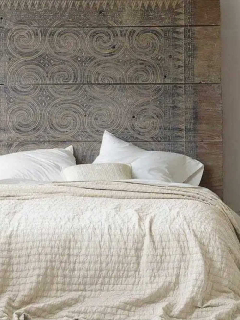 Eileen Fisher Organic Cotton Rippled Cream Coverlet in King